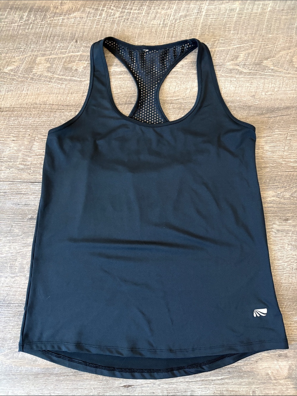 Marika Black Racerback Mesh-Back Athletic Tank